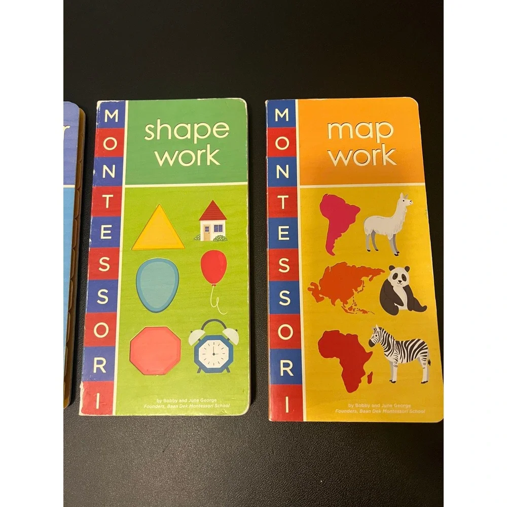 Montessori Board Book Set Kids Multicolor 4 Book Lot Learning